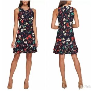 TOMMY HILFIGER Floral-Print Ruffled-Hem Shift
Dress. Size 4